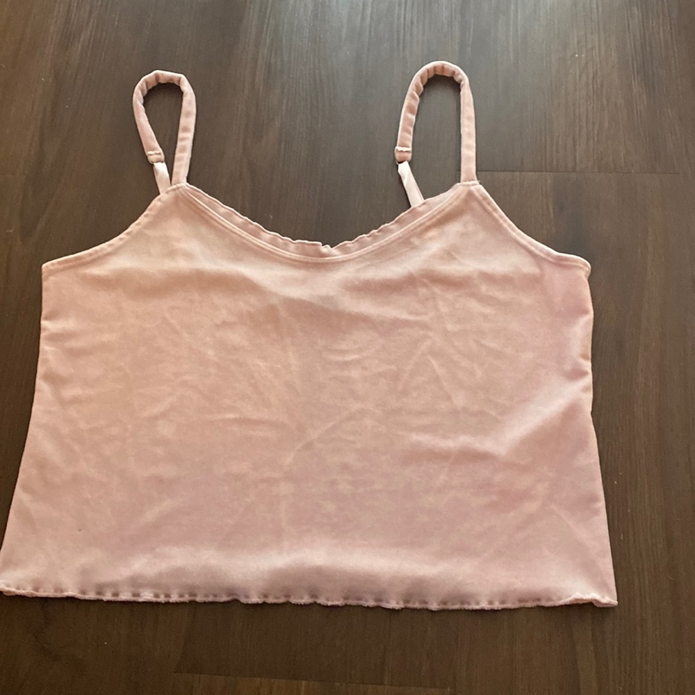 Abercrombie- Velvet light pink crop tank